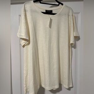 NWT Lane Bryant Cream Short Sleeve Tee